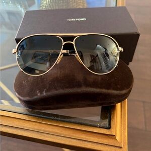 Tom Ford Gold Frame Aviator Sunglasses